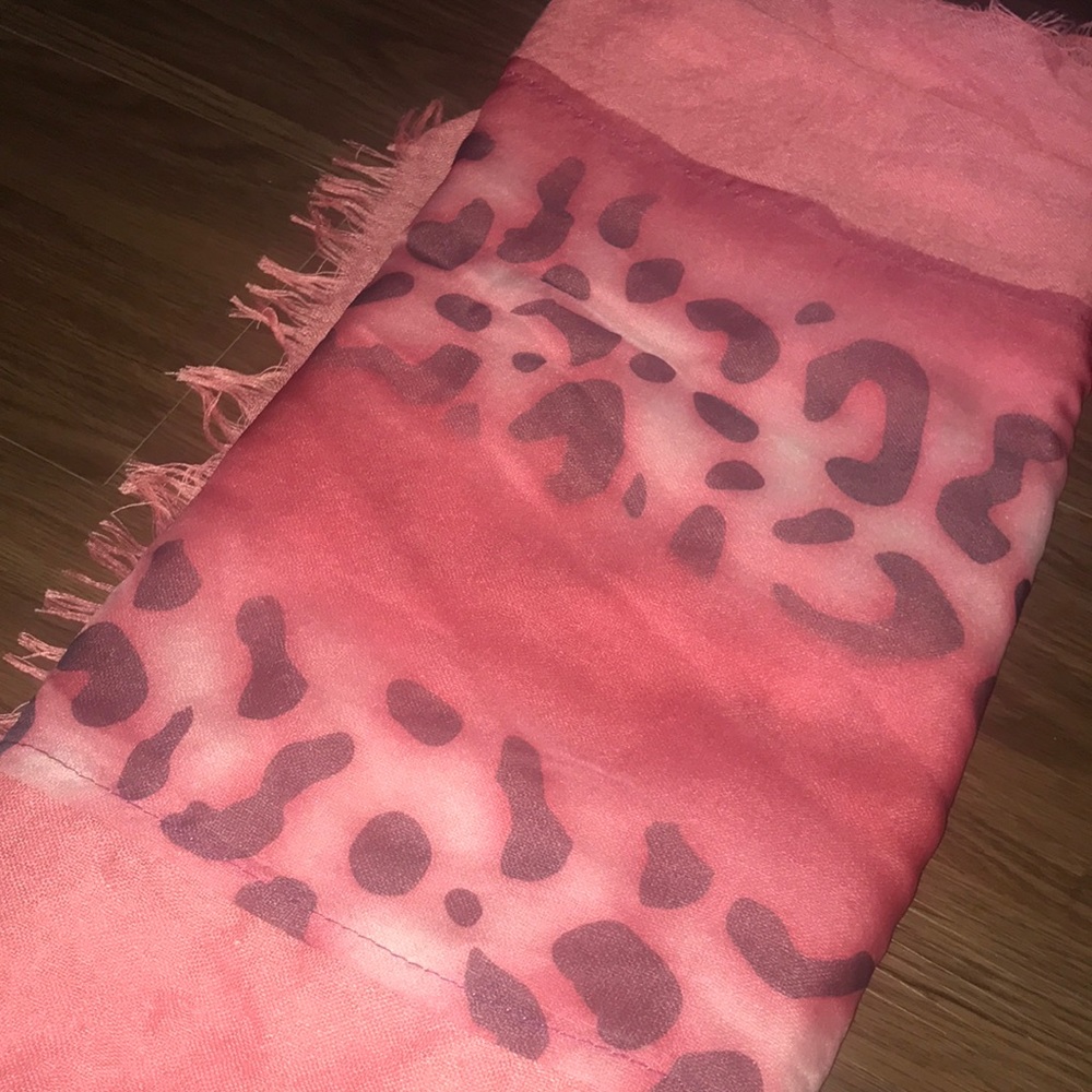 Pink animal print scarf
